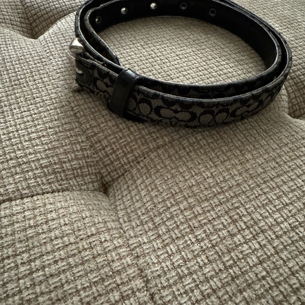Coach Black and Gray Patterned Belt, Small size - Picture 4 of 8